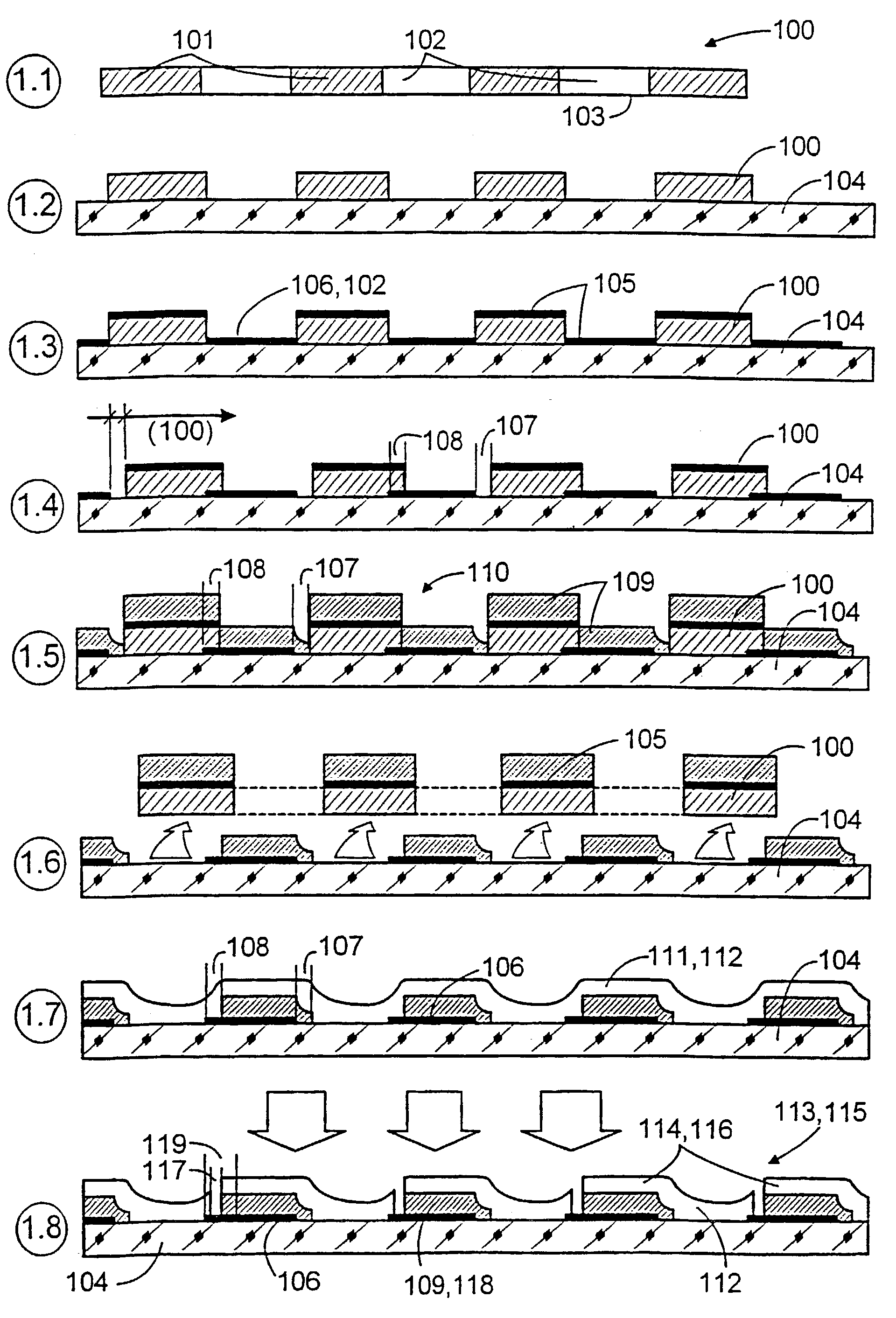 Method for producing a solar module with thin-film solar cells which are series-connected in an integrated manner and solar modules produced according to the method, especially using concentrator modules