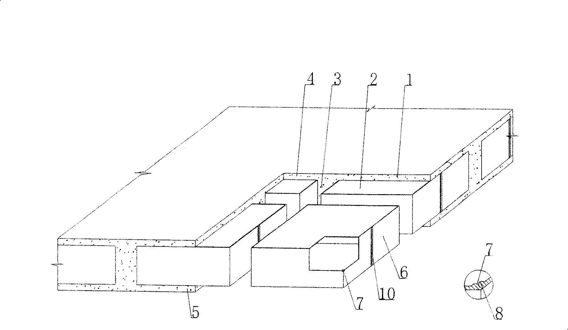 In situ casting hollow panel