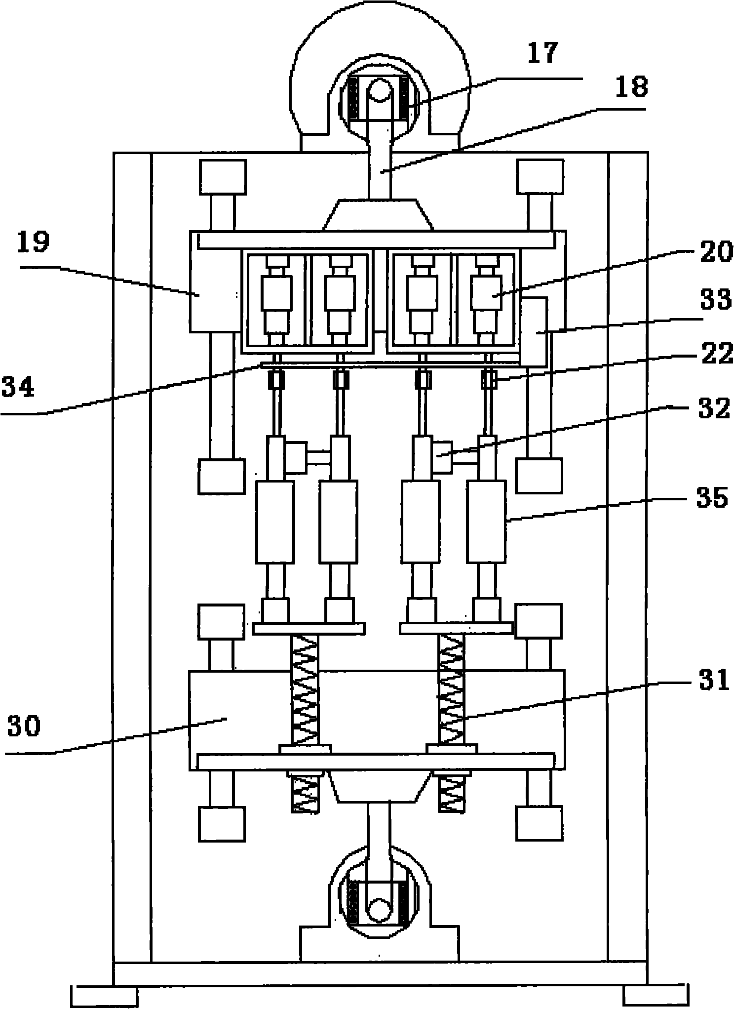 Double-acting life test bed for shock absorber
