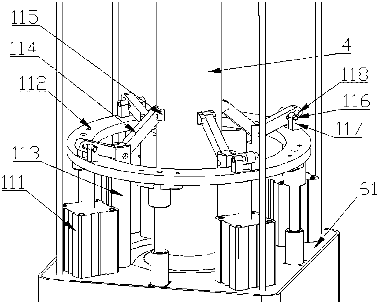 Control rod processing device for surfacing treatment