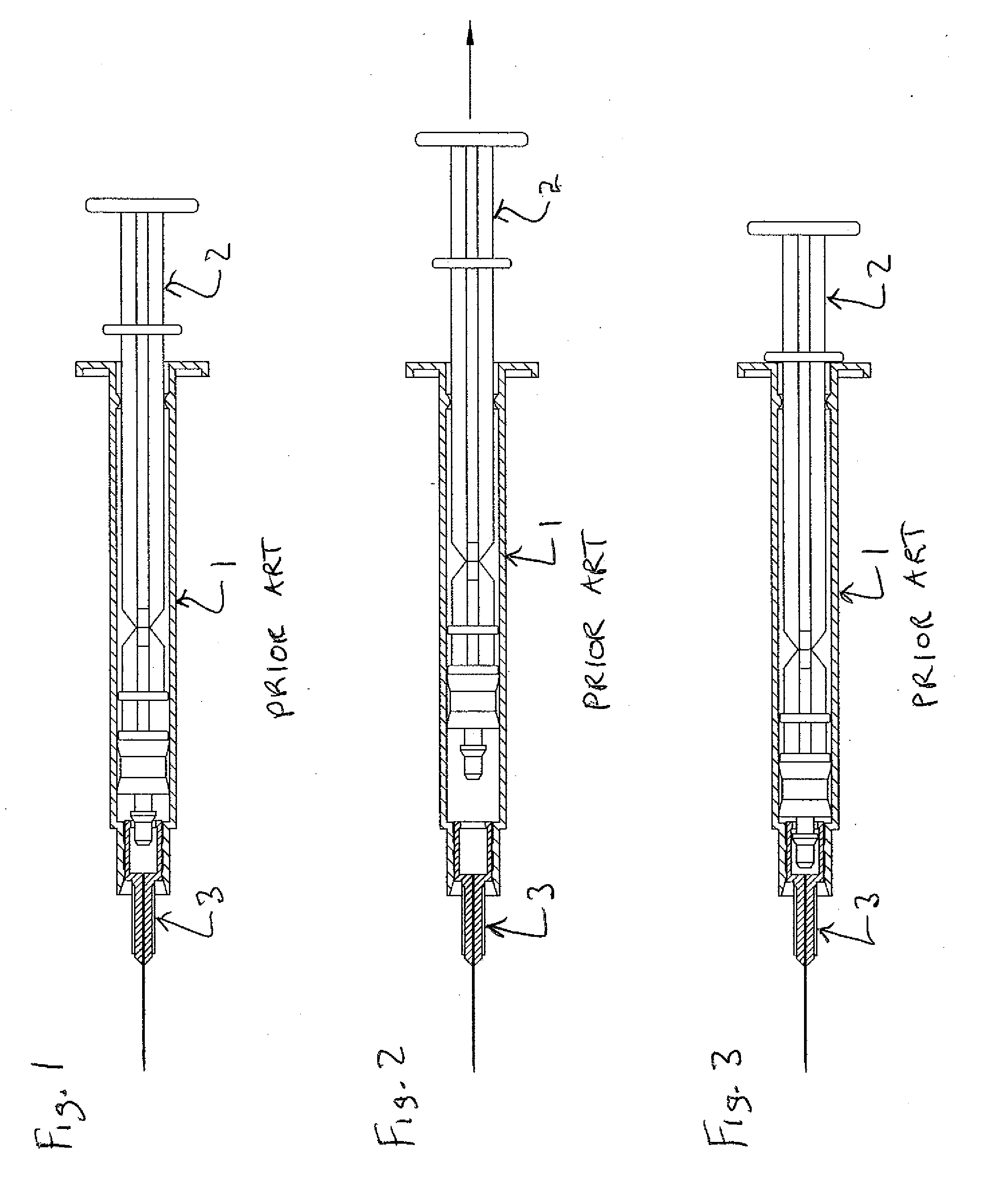 Syringe with retractable needle support