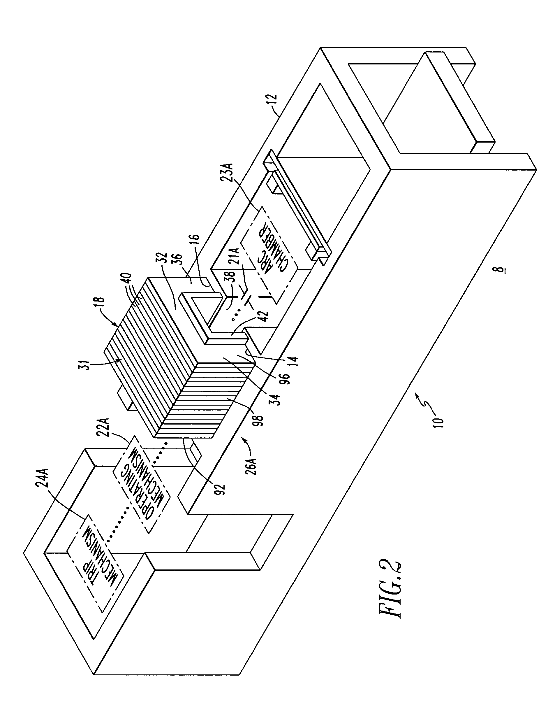 Slot motor including legs engaging openings of circuit breaker housing and electrical switching apparatus employing the same