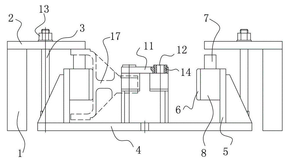 Drilling equipment for drilling lower bracket for reaction rod in dumper bodies