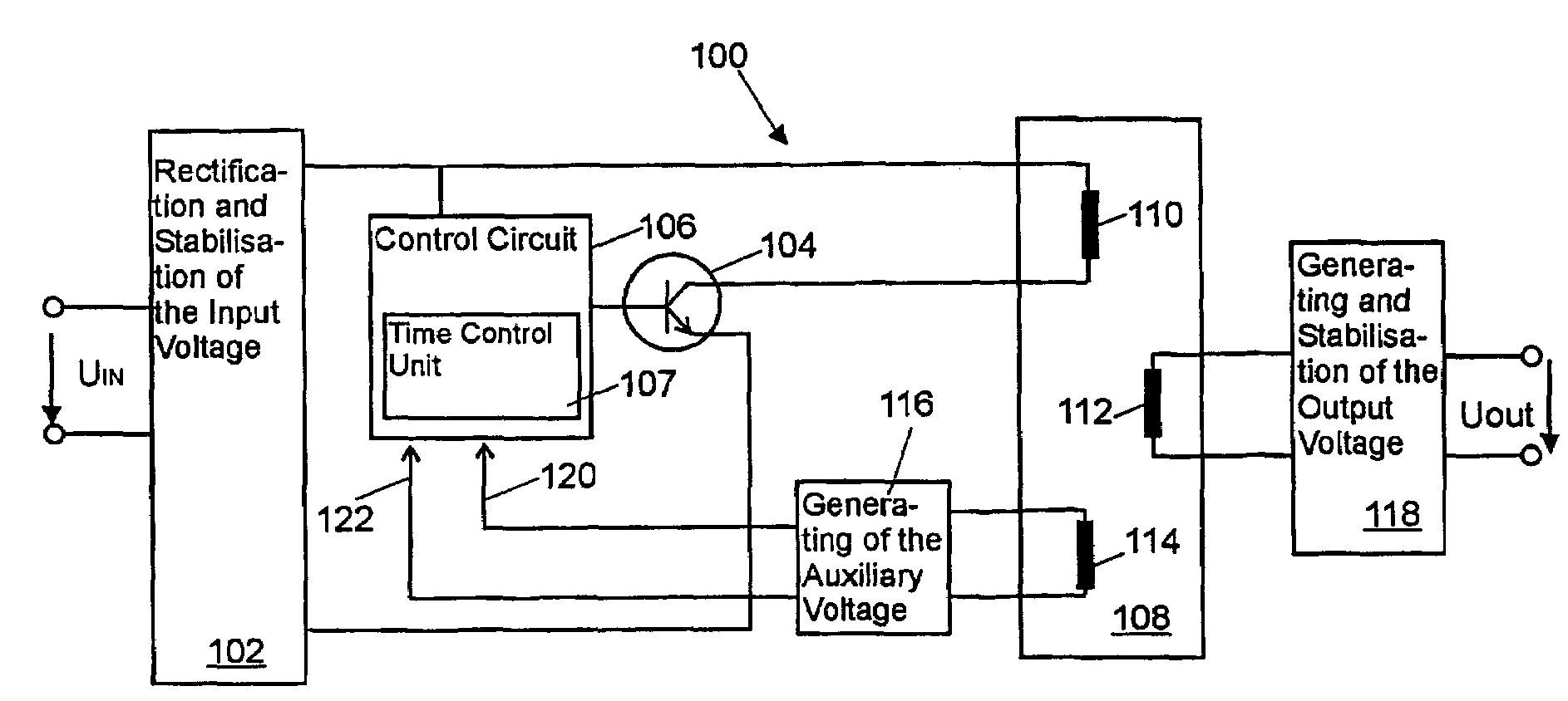 Simple switched-mode power supply with current and voltage limitation