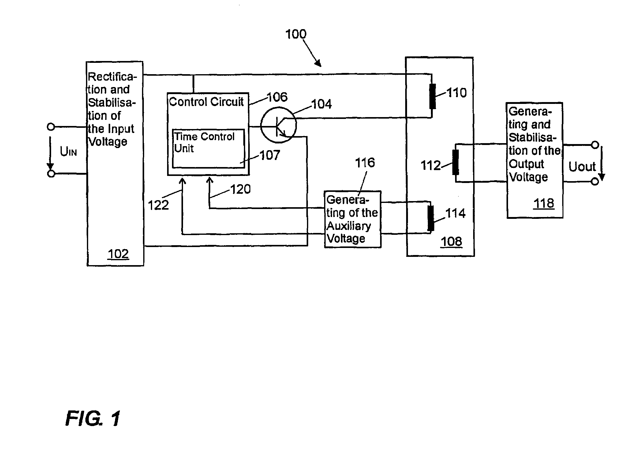 Simple switched-mode power supply with current and voltage limitation