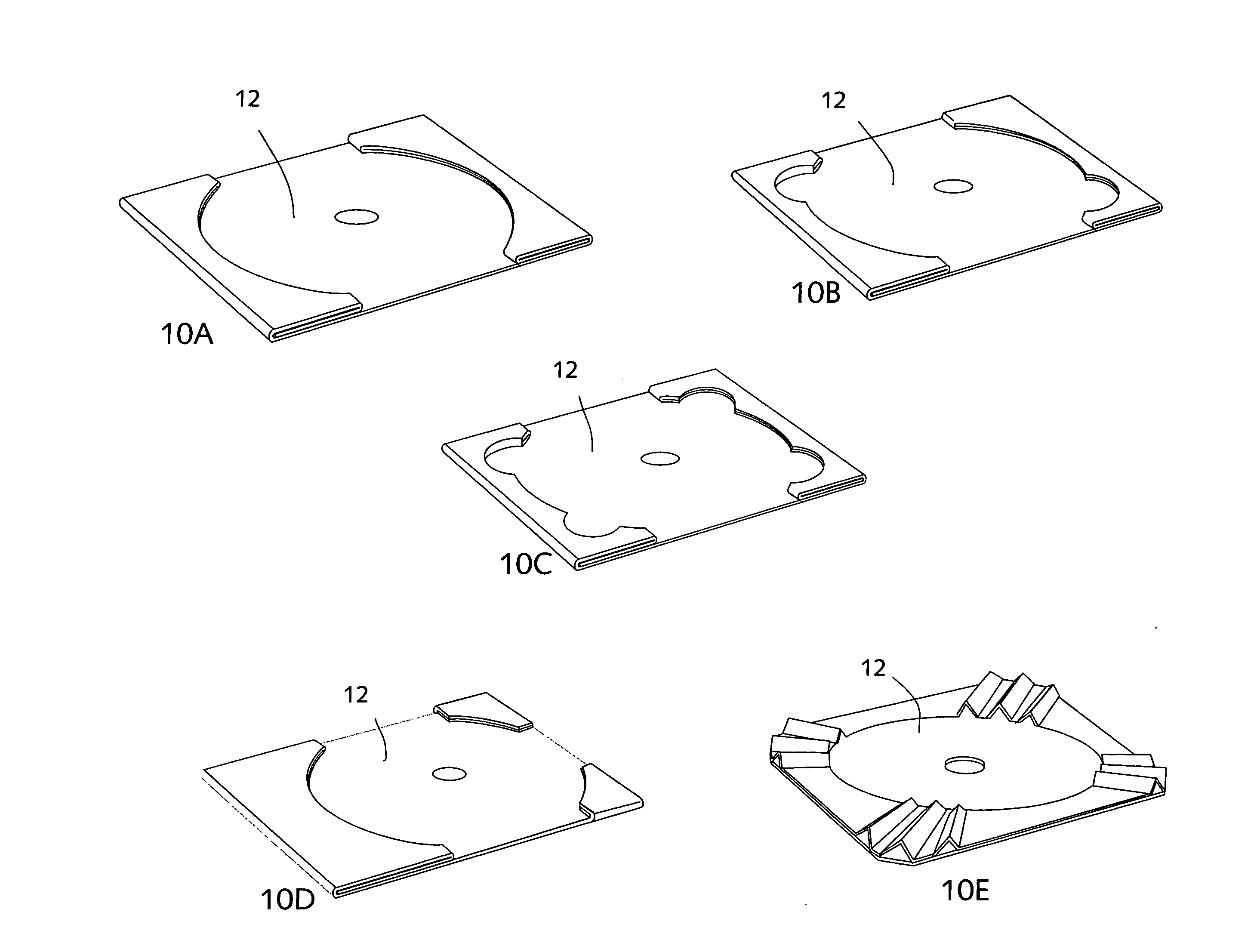 Paperboard CD or DVD tray with paper hub