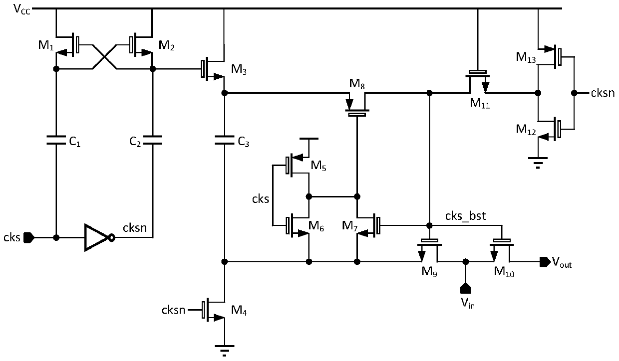 Bootstrap sampling switch circuit, sample hold circuit and analog-to-digital converter