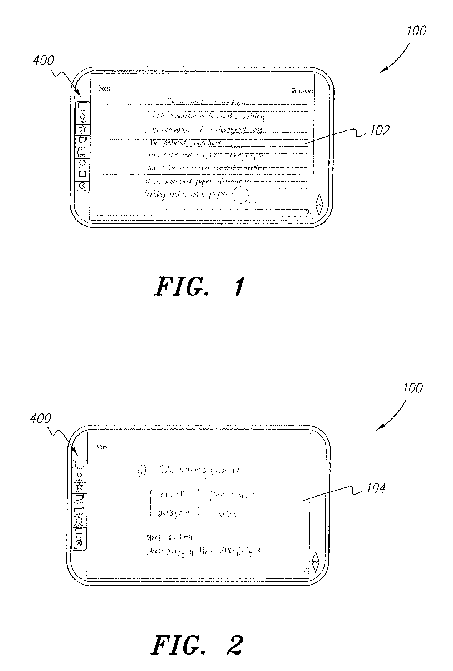 Electronic note-taking system and method