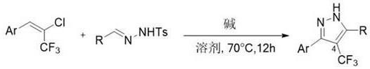 Synthesis method of 3, 5-diaryl-4-trifluoromethyl pyrazole derivative