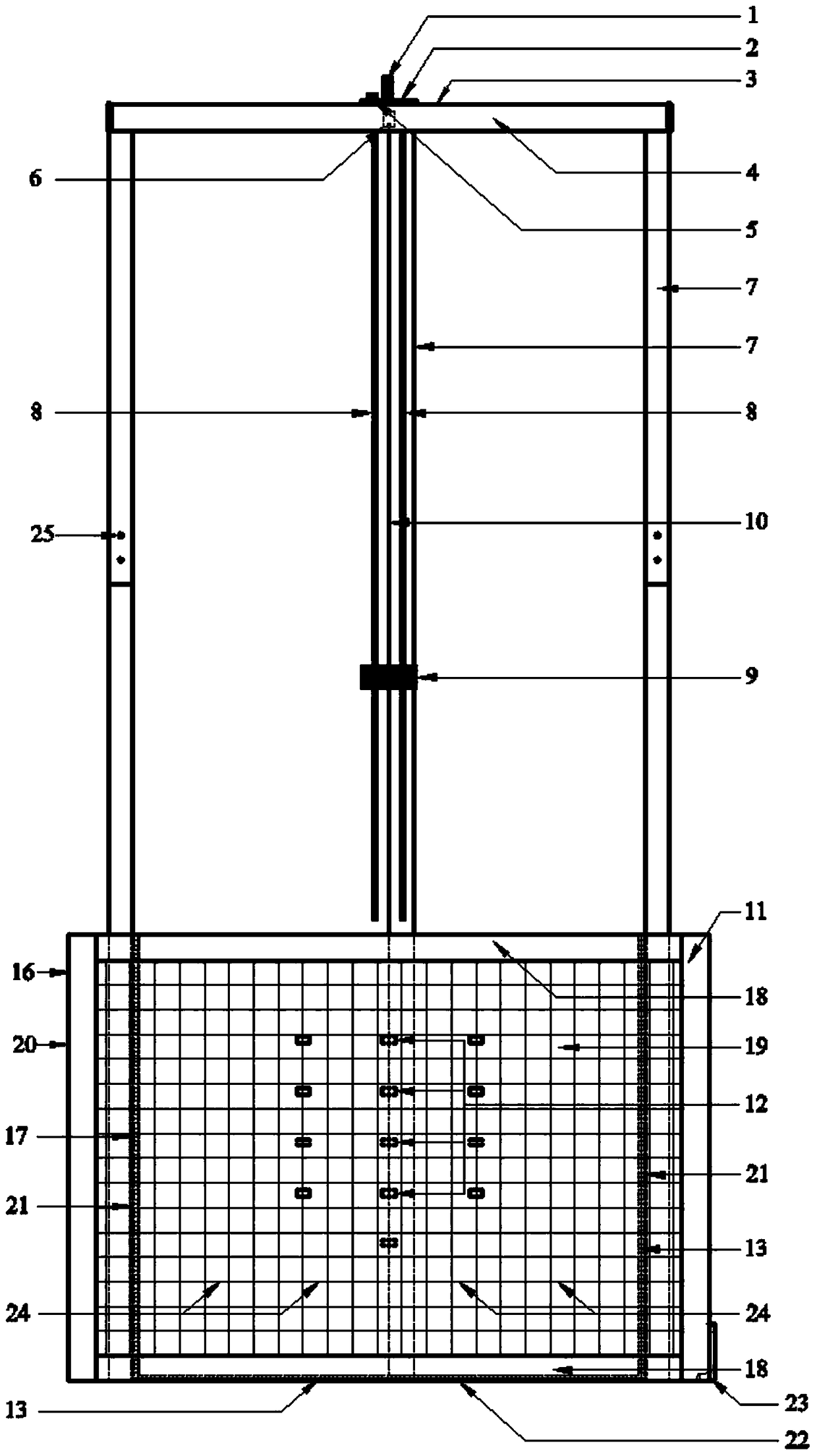 Indoor model device and test method for dynamic consolidation of foundations with different groundwater levels