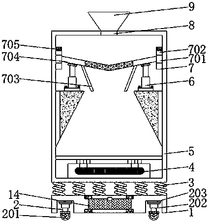 Weighing device for grain dryer