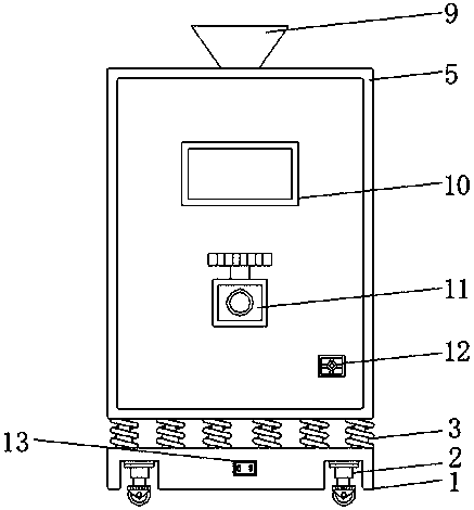 Weighing device for grain dryer