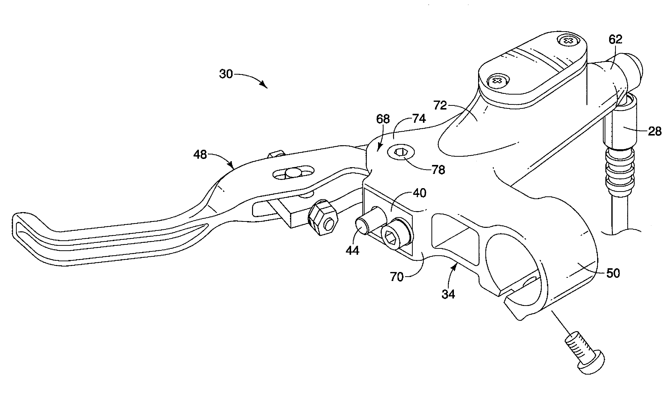 Bicycle hydraulic brake actuation device
