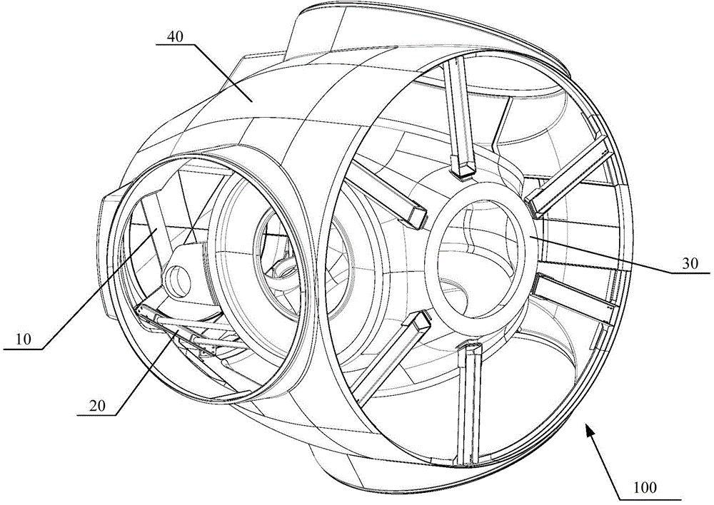 Wind turbine generator system and flow guide cover front support device thereof