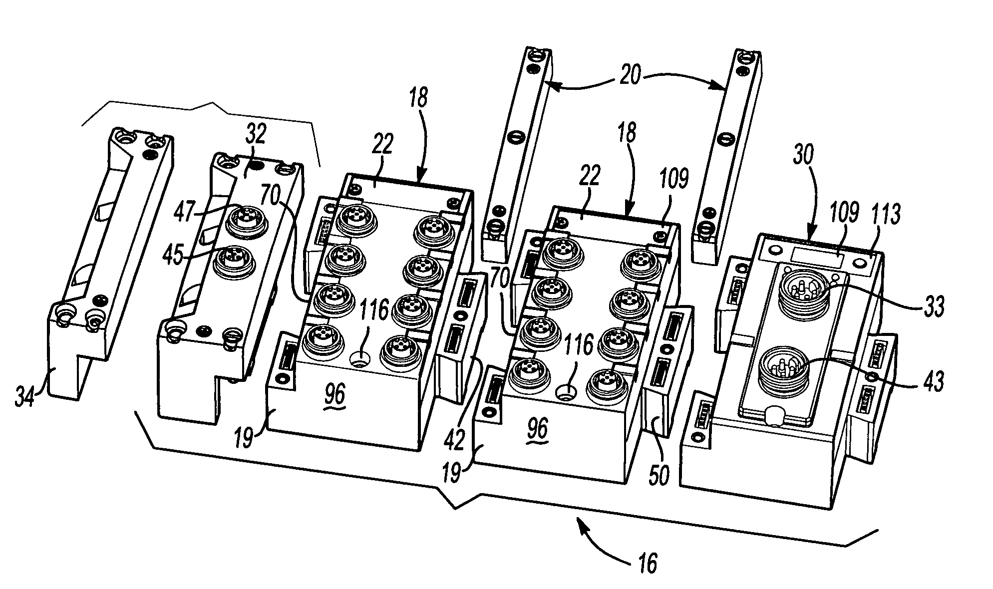 Modular electrical bus system with built in ground circuit