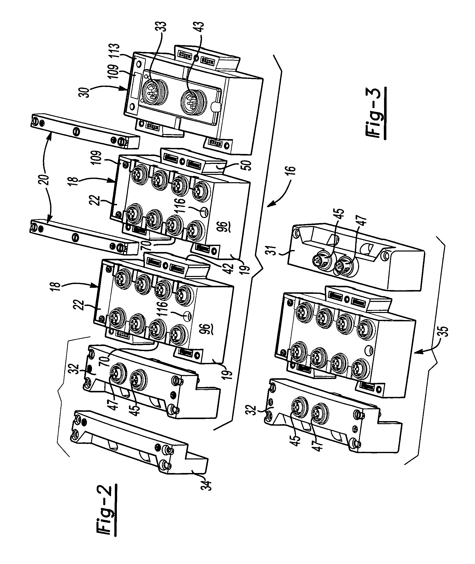 Modular electrical bus system with built in ground circuit