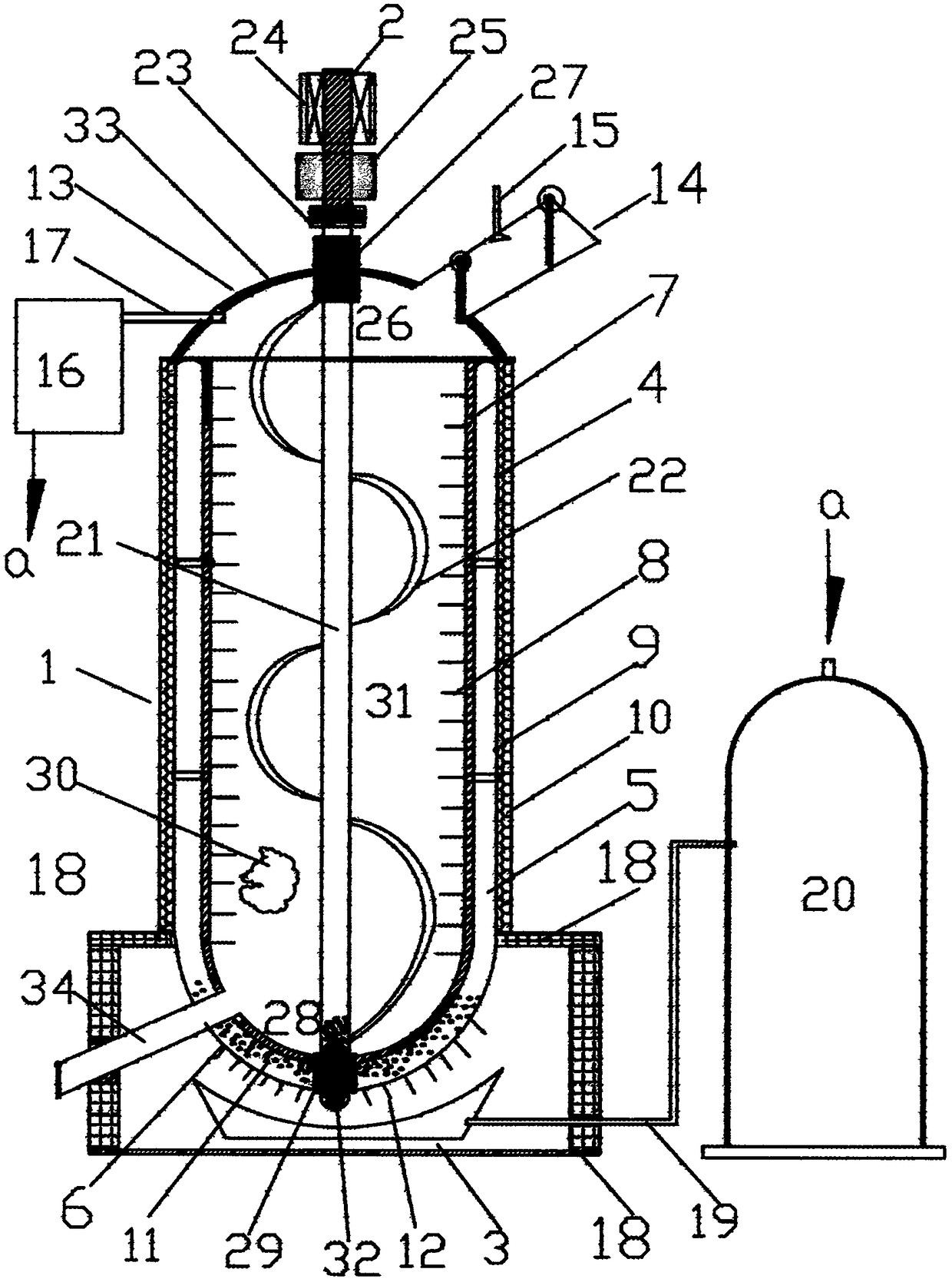 Vertical superconducting pyrogasification furnace for garbage