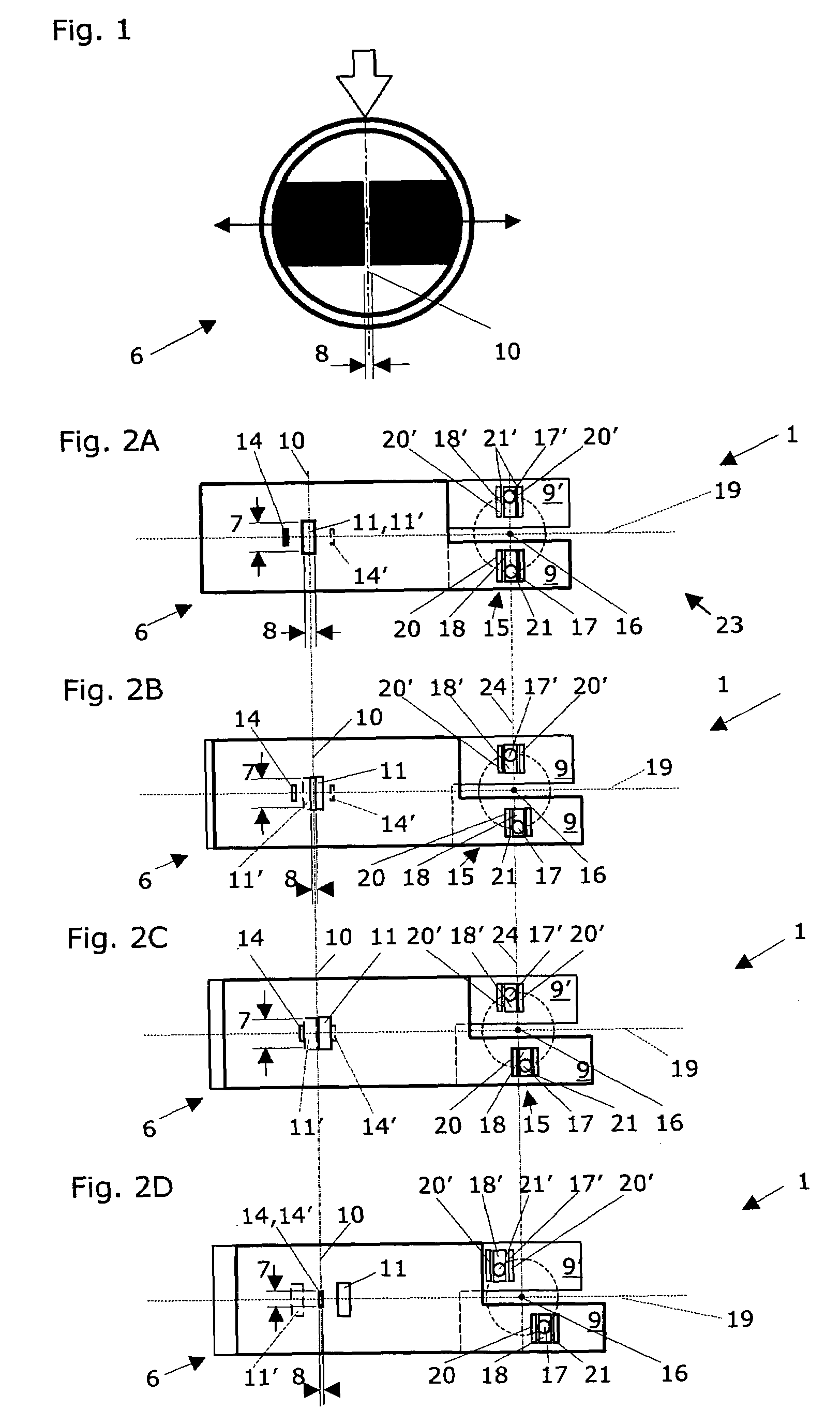 Arrangement and use of a slit diaphragm