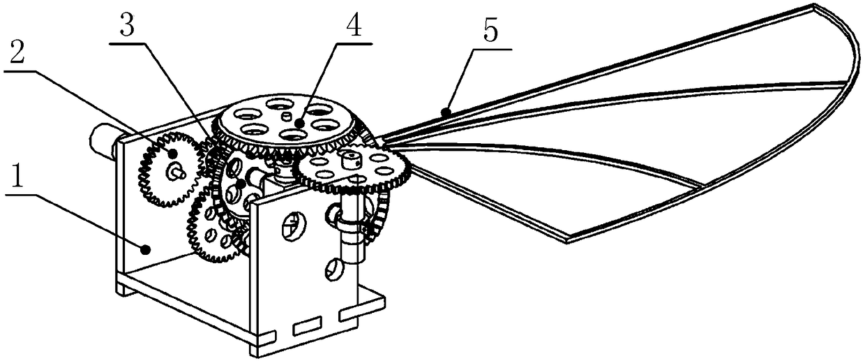 A three-degree-of-freedom flapping wing test rig based on gear transmission