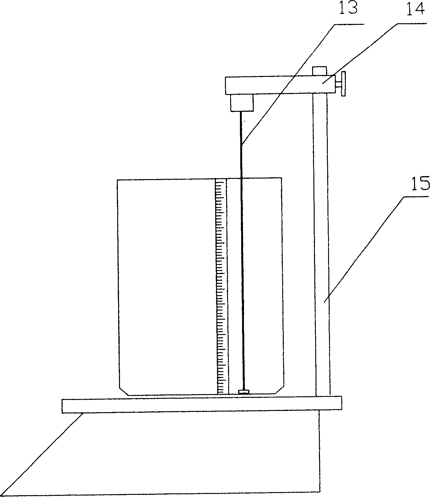 Hydraulic induced volume densimeter and testing method, use thereof