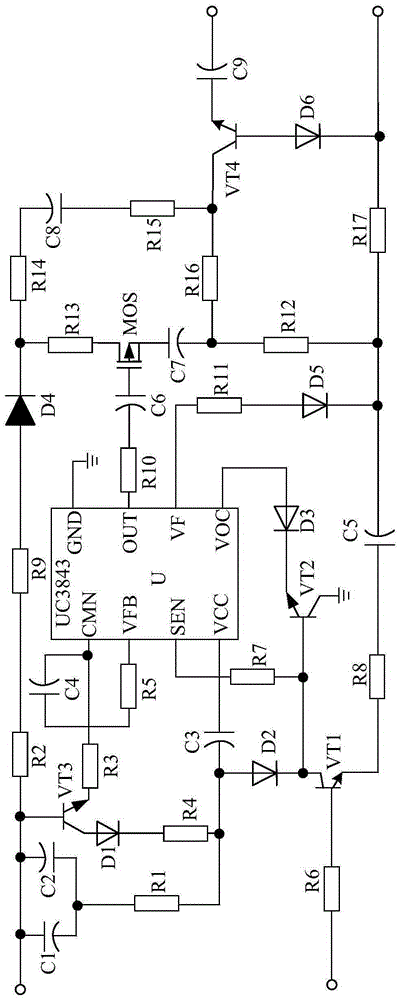 Dryer temperature control system based on bridge type filter circuit
