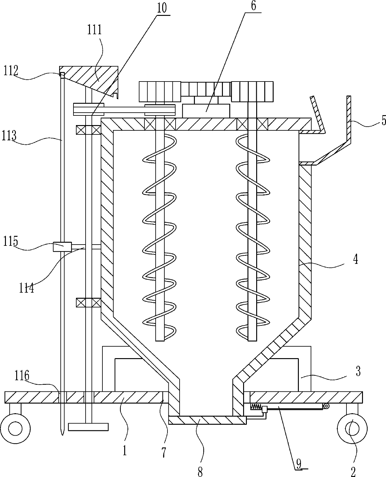 Ramming device for concrete-laid ground