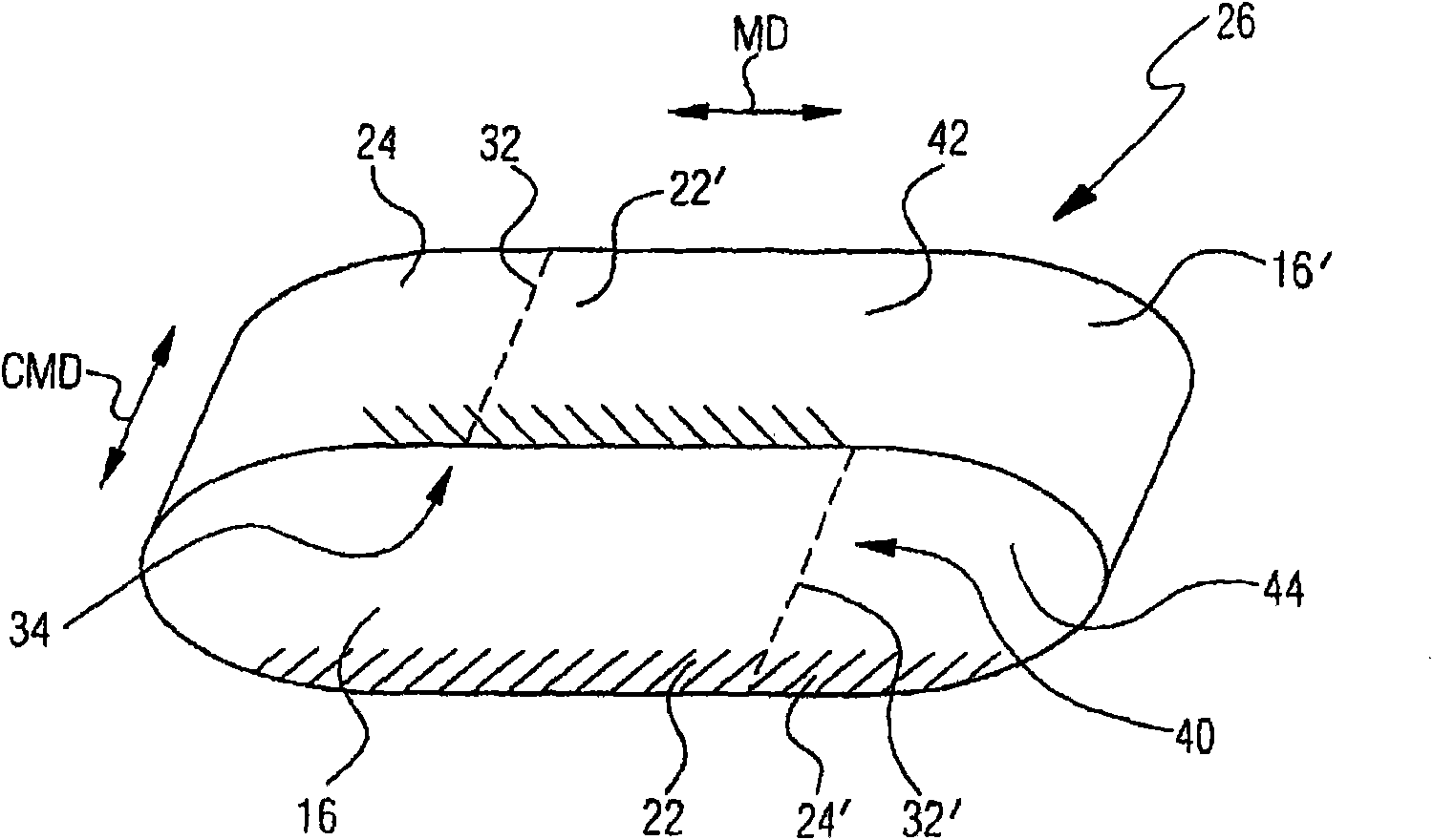 Fabric belt for a machine for producing web material, in particular paper or paperboard
