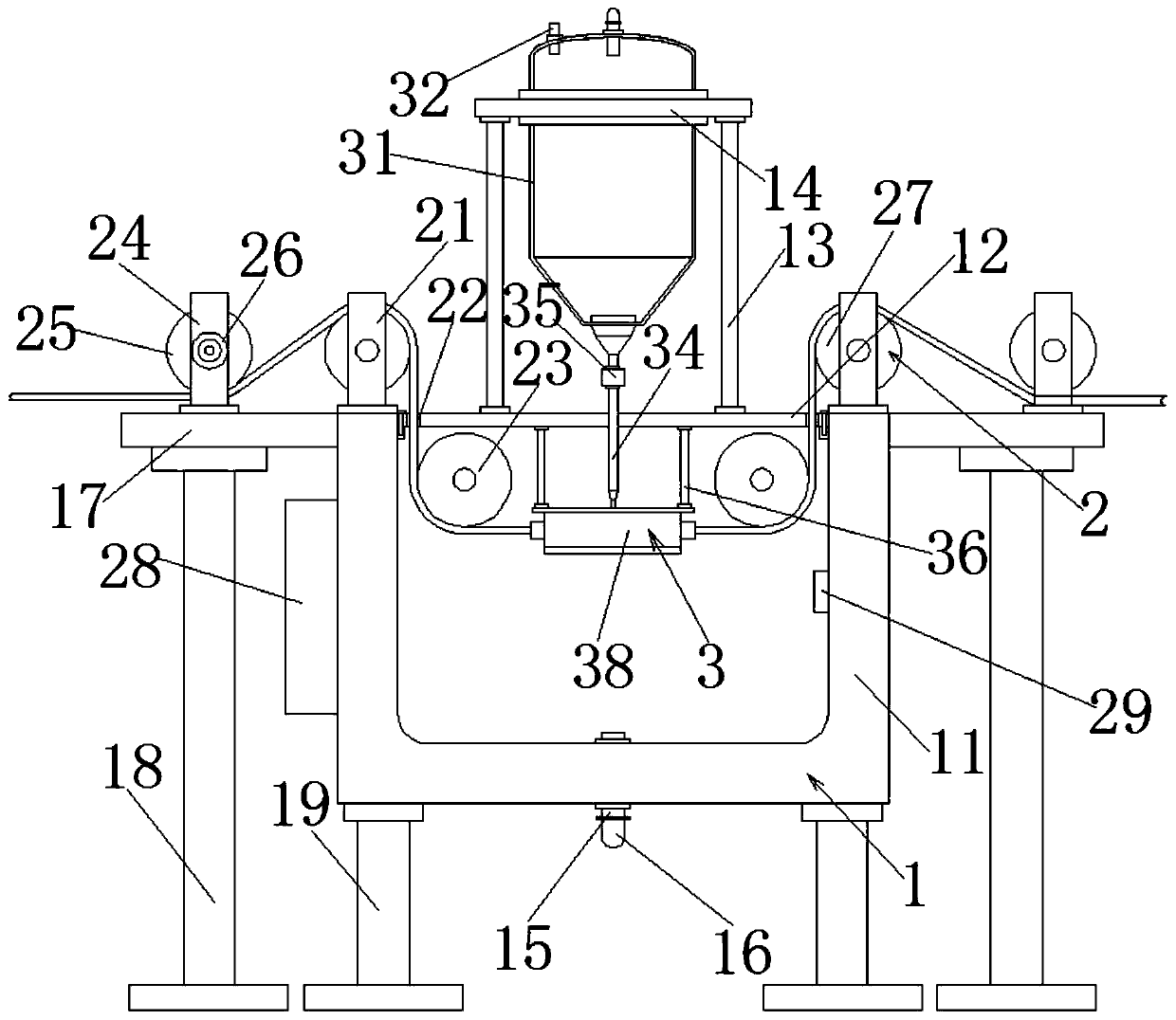 Automatic oiler for endless steel wire ropes for coal mining