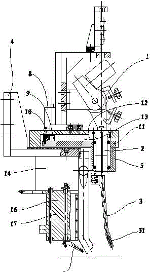 Narrow-gap welding nose with tilt angle device