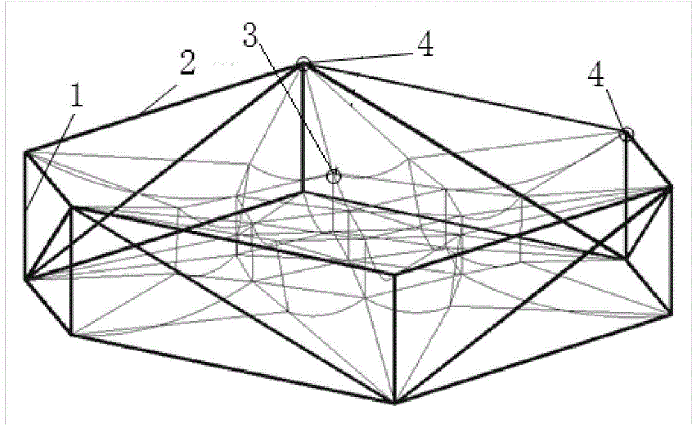 Reticular deployable antenna deploying process cable force analysis method