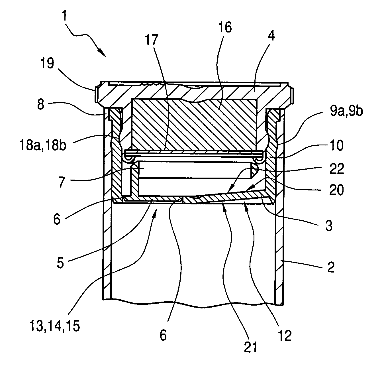 Assembly for storage and dispensing of unit objects, equipped with a first-opening seal