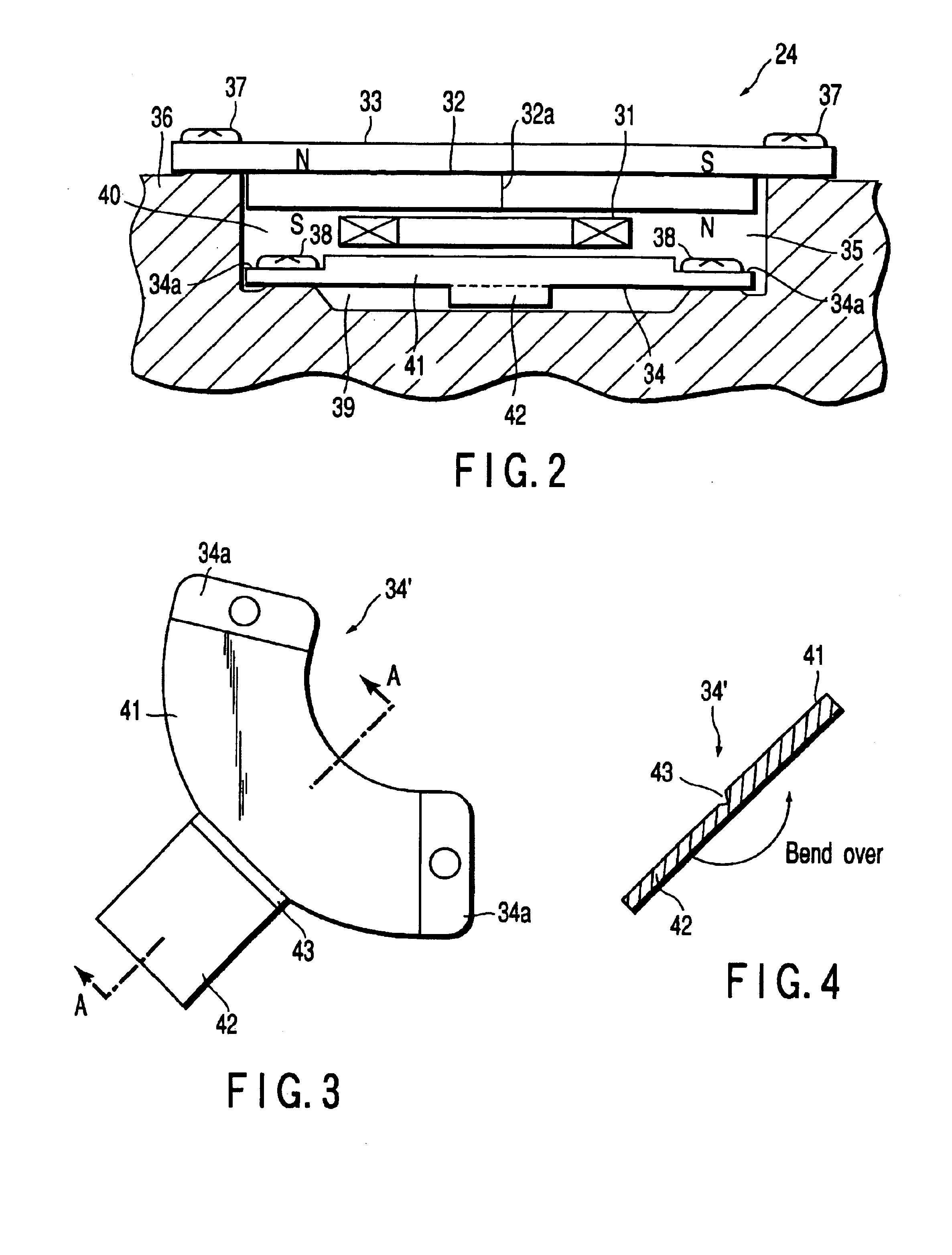 Disk unit, yoke built in disk unit and process of manufacturing same