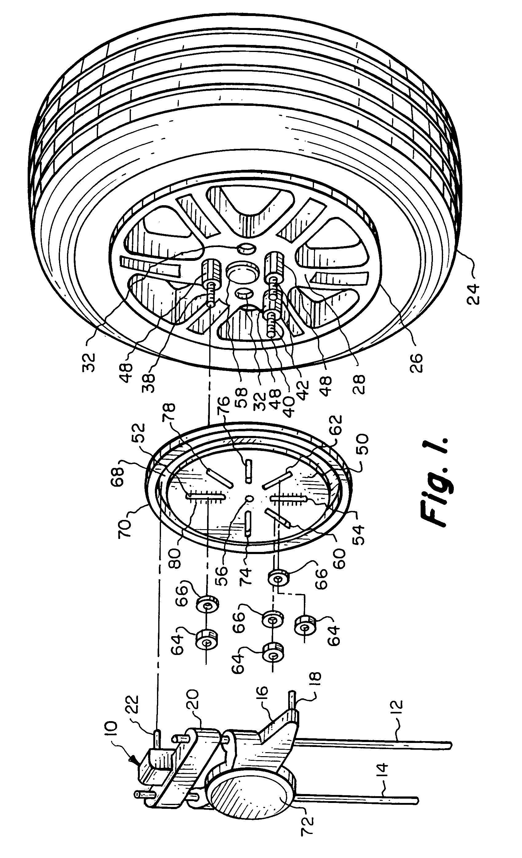 Mounting system for mounting an alignment instrument on a vehicular wheel that uses any known lug bolt pattern