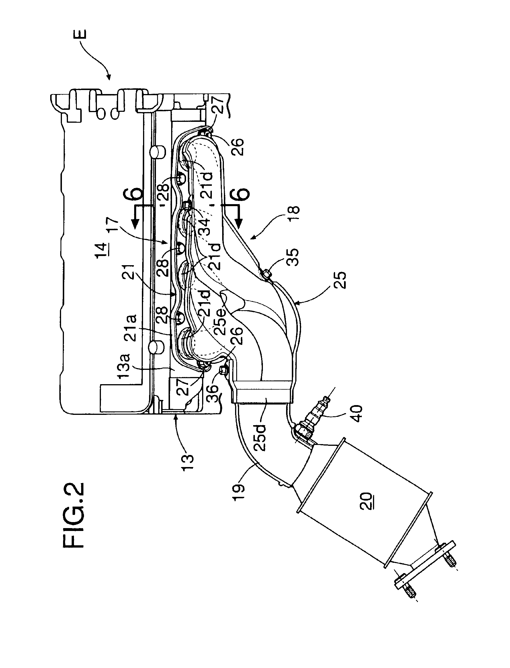Engine oxygen concentration sensor mounting structure