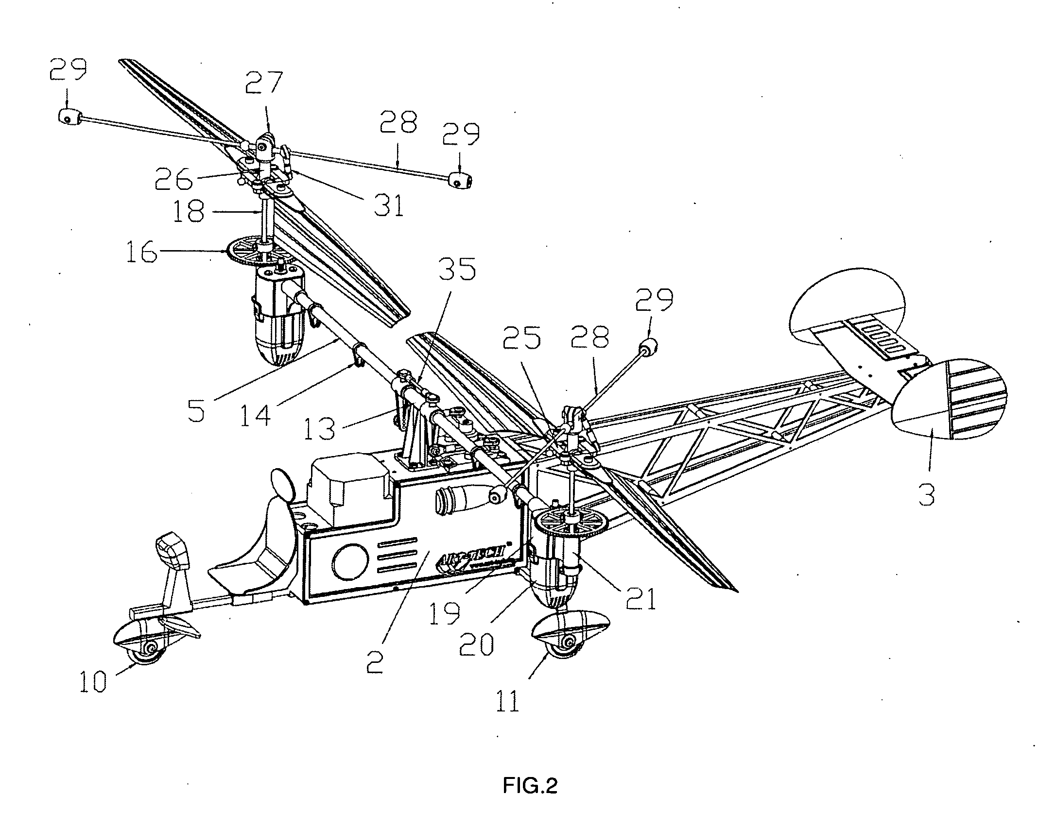 Four-channel transverse dual rotor helicopter