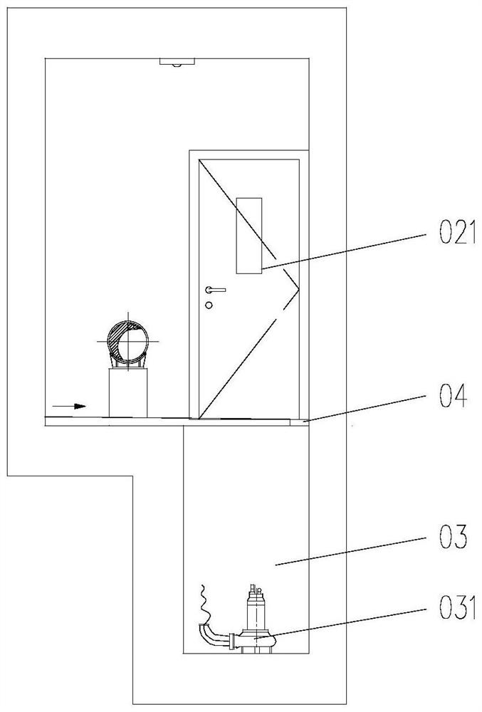 Drainage structure of comprehensive pipe gallery natural gas cabin and comprehensive pipe gallery