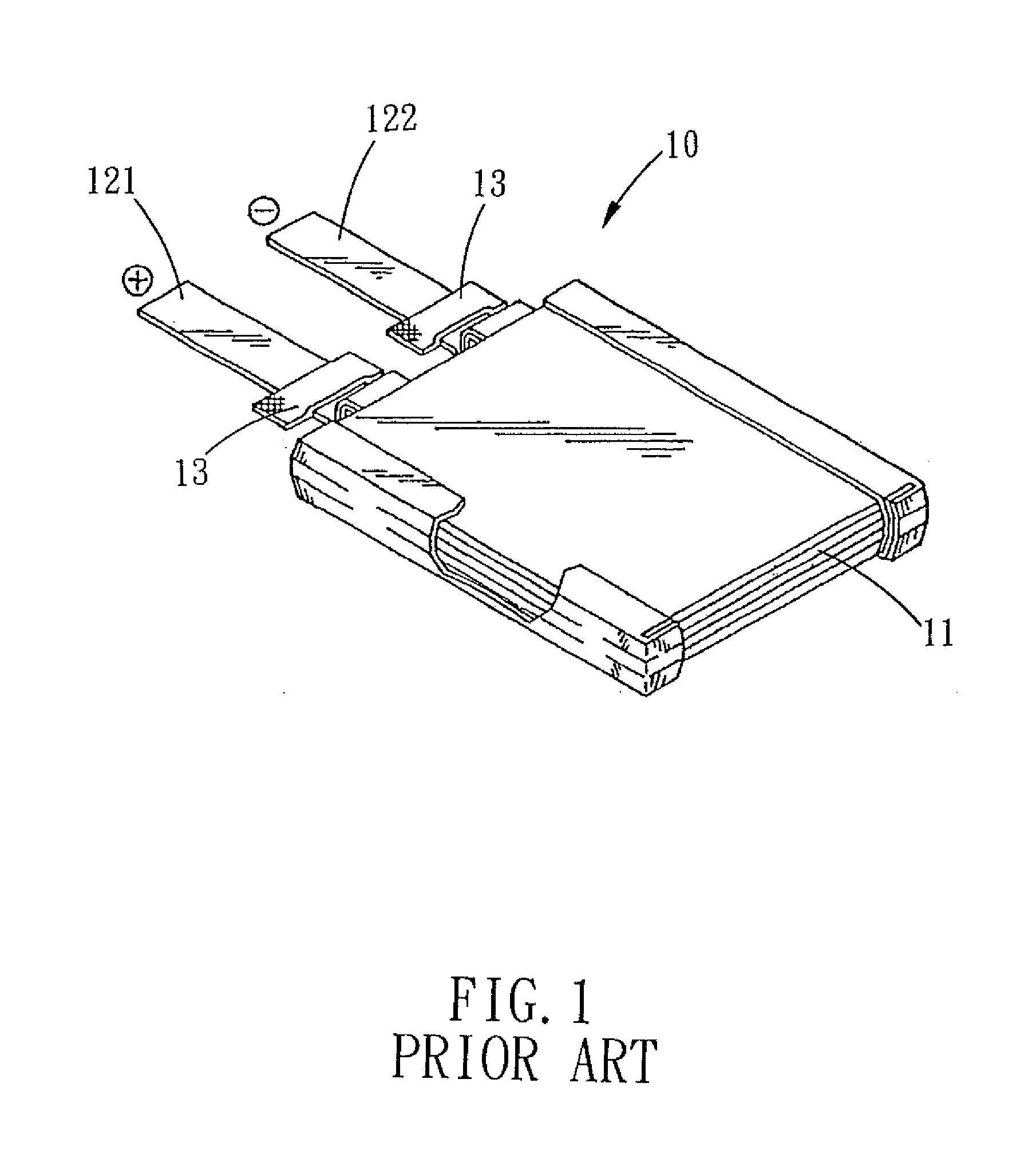 Core Structure for a Square Lithium Secondary Battery