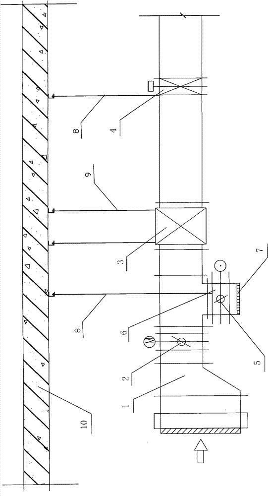 Winter anti-freezing ceiling fresh air unit system and construction method