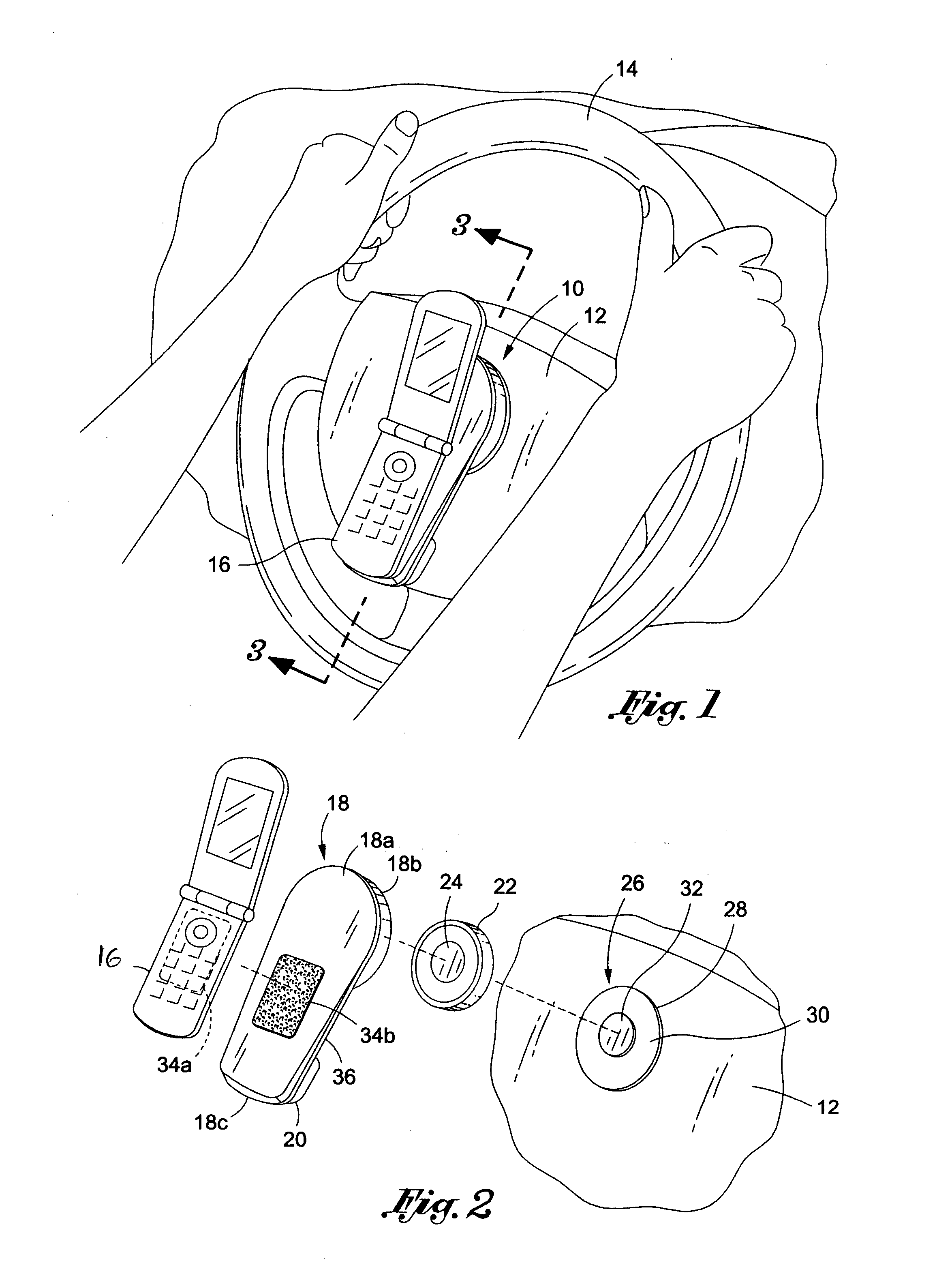 Handheld device holder for vehicle's steering wheel