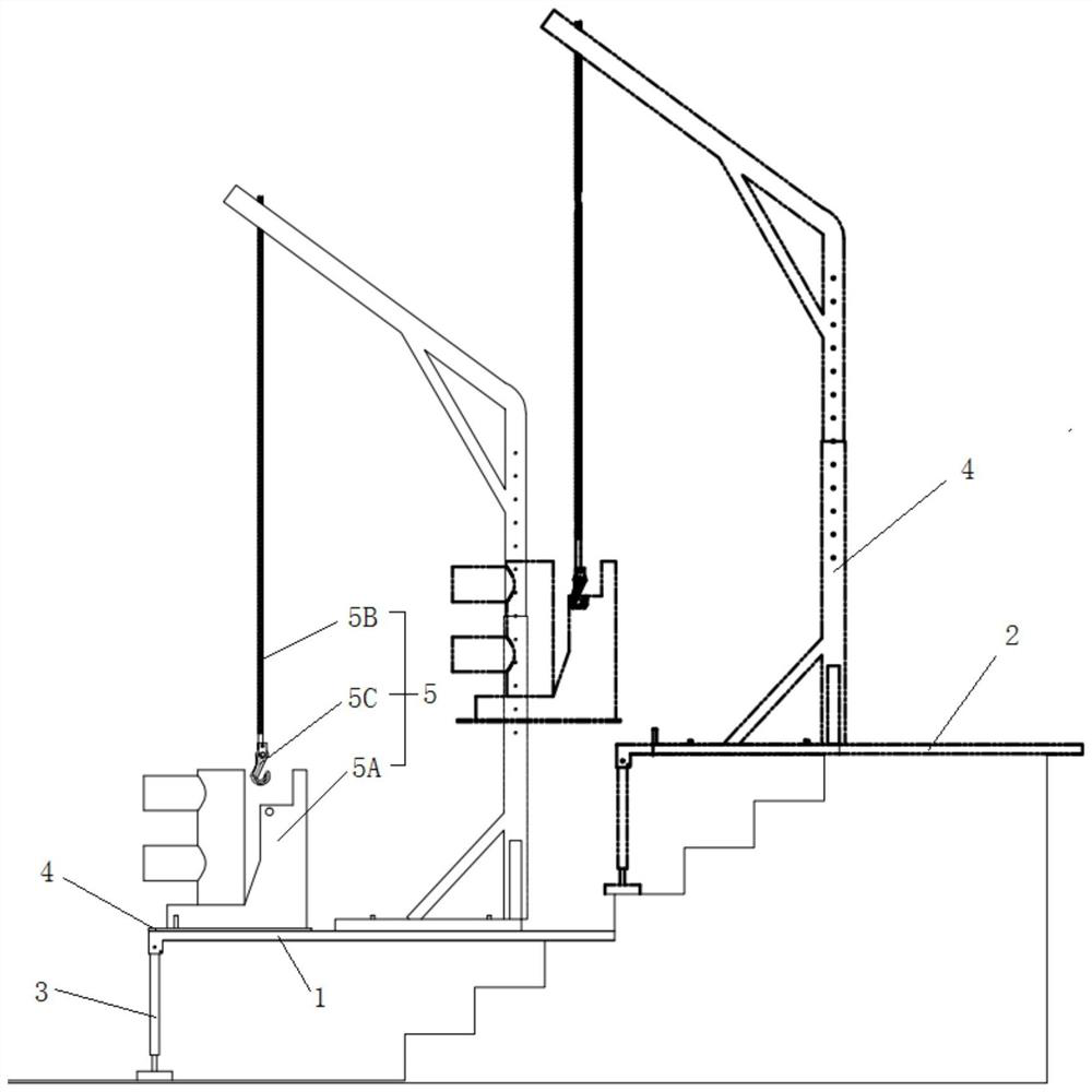 Equipment maintenance and transportation device capable of going up and down steps and using method thereof