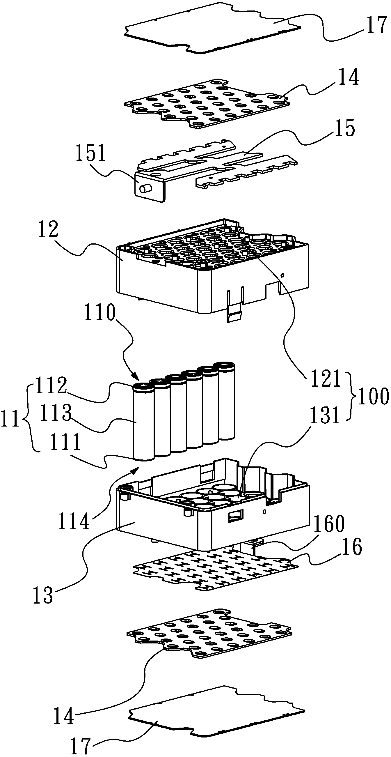 High-heat-conduction battery module having battery cores, and assembling method thereof