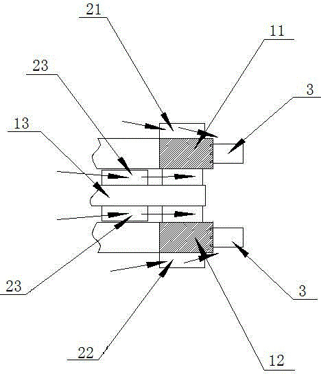 Radiating type collector ring and application thereof