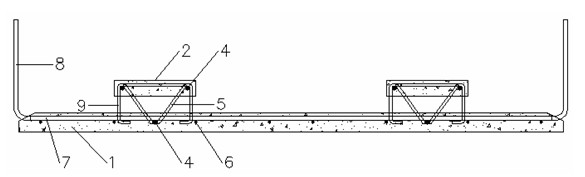 Prefabricated prestressed plate with reinforced truss flange plate and production method thereof
