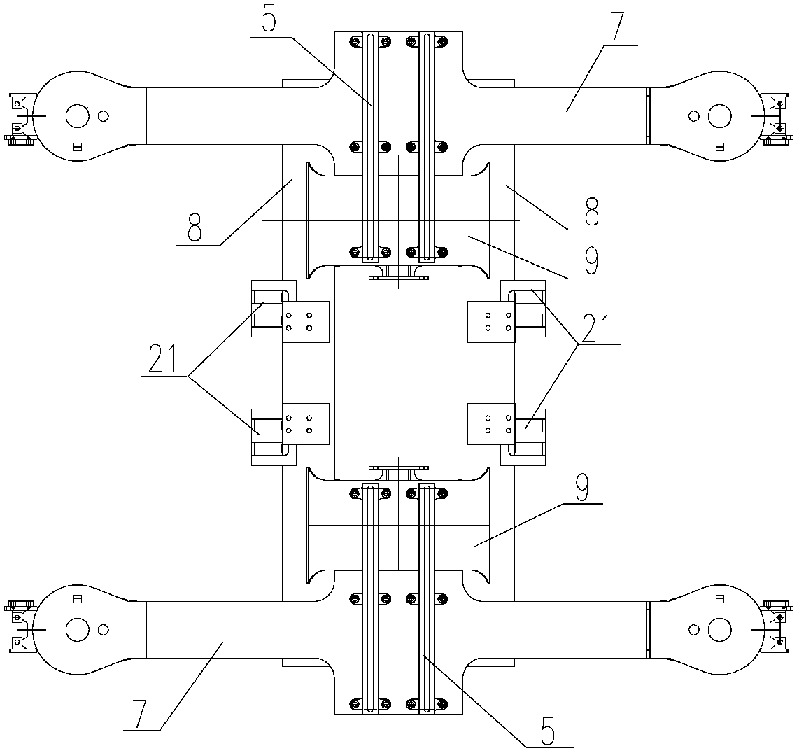 A bogie secondary suspension device and bogie