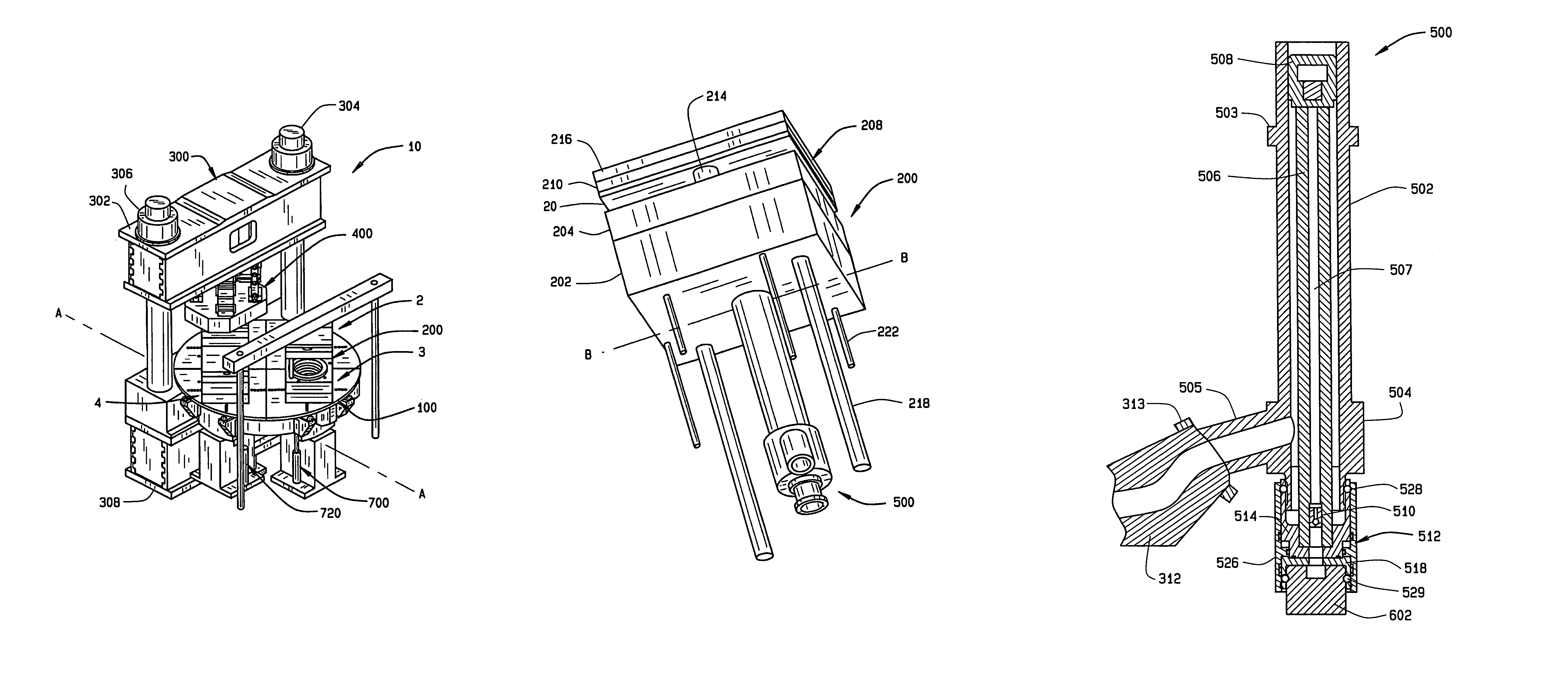 Apparatus and method for simultaneous usage of multiple die casting tools