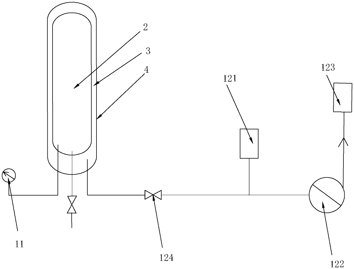 A device for detecting the sealing performance of a cryogenic liquid tank and its operating method