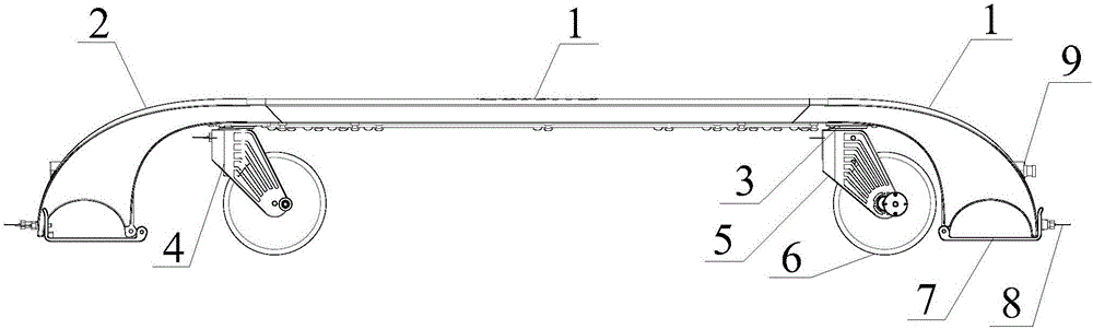 Outer clamping type low-frequency antenna walking support for ground penetrating radar