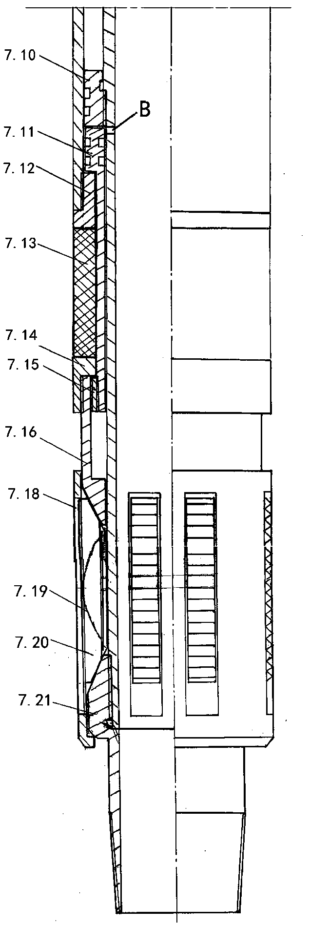 Layered oil recovery device for petroleum deformation sleeve pipe well