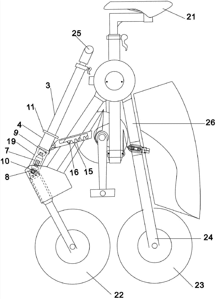 Bicycle with adjustable distance between handle bar and saddle