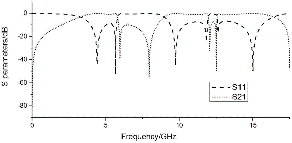 Three-way bandwidth frequency band frequency selecting surface structure and antenna cover